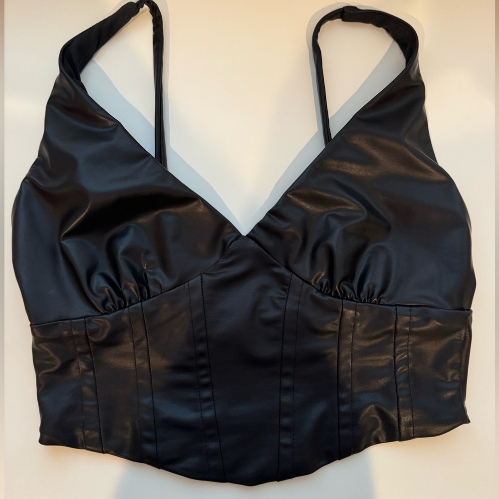 Bershka leather corset top. From Milan, Italy. Worn only once or twice.
